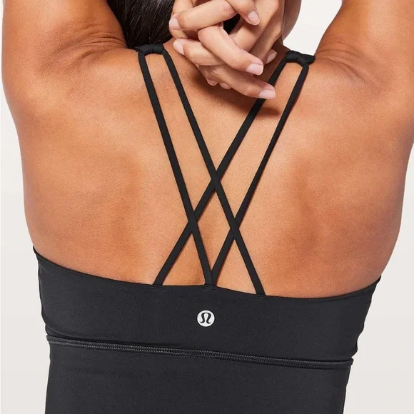 NWT! lululemon athletica Free to Be Black Long Line Sports Bra - Picture 2 of 13